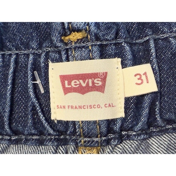 Levi's 80'S HIGH RISE PAPERBAG TAPER Jeans Blue Distressed Size 31 - Picture 3 of 15